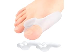 Sumiwish Separador de dedos Hallux, separador de dedos de gel [8x] para el dedo gordo del pie, camilla de silicona con protección de balón para mujeres y hombres