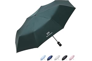 Eastrise Windproof Travel Umbrella with 8 Sturdy Ribs and Black Anti-UV Coating,Compact and Foldable,One-Touch Automatic Opening and Closing Handle,Lightweight,Strong(5 Colour)