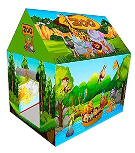 Planet of Toys Tent House for Kids 3+ Years Boys & Girls Big Size Tent House for Kids Baby and Kids Tens House (Jungle Safari Zoo)
