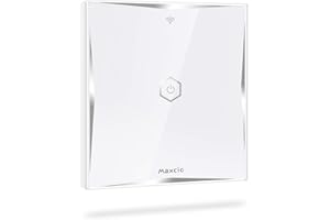 Przełącznik światła Alexa, Maxcio Smart Alexa, przełącznik światła, Wlan z panelem dotykowym do inteligentnego domu, kompatybilny z Alexa, Google Assistant, sterowanie aplikacją, przewód zerowy i 2,4