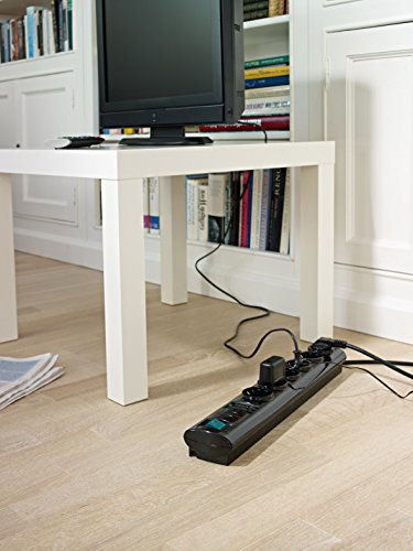 Brennenstuhl Primera-Tec, Steckdosenleiste 6-fach mit Überspannungsschutz (2m Kabel und Schalter – hochwertiges, edles Design) Farbe: schwarz - 5