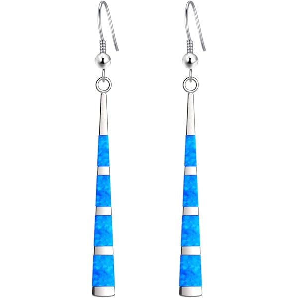 Silver Bohemian Vintage Drop Dangle Earrings For Women Girls Turquoise,Cubic