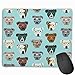 Produktbild Pitbull Heads Pitbull In Glasses - Cute Dogs Pitty Pitbull Dog Design - Blue Tint Mousepad 18x22 cm