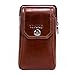 Price comparison product image Vertical Genuine Leather Belt Bag - Men's Cellphone Belt Loop Holster Case Mini Travel Belt Waist Bag Wallet with Clip for IPhone X,Samsung Android Smartphone(Brown)