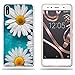 Produktbild BQ Aquaris X5 Hülle, FUBAODA [Zwei weiße Chrysantheme] Transparente Silizium Clear TPU Design Clear Matt Soft Gummi Silikon Abdeckung Telefon Fall Schutz für BQ Aquaris X5
