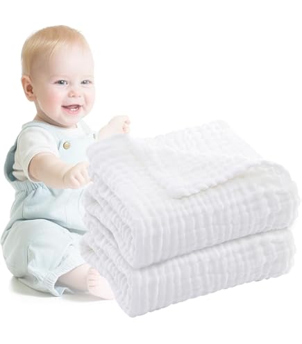 Lot De 5 Langes En Coton Mousseline Pour Bébé - Doux, Respirants, 23x22cm, Idéal Pour Nouveau-nés Peau Sensible