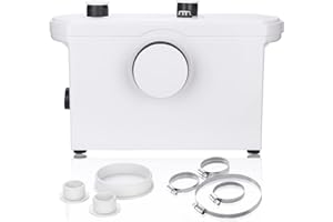 Ansobea Pompa per acqua sporca, 600 W, molto silenziosa, 140 l/min, impianto di sollevamento, pompa per acqua sporca, 3 in 1, per WC, doccia e lavandino