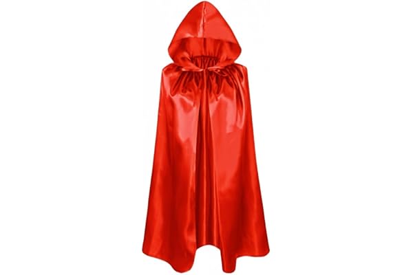 Proumhang Rouge Cape à Capuche Enfants Robe Cape de Sorcière Cape de Vampire Cape du Diable Cape Faucheuse pour Garçons Filles Halloween Masquerade Noël Cosplay 100cm