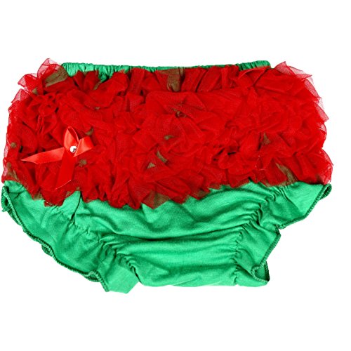 Christmas Dress Kelly Green Red Cotton Bloomer Pant Baby Girl Clothing 6-24m (Green)