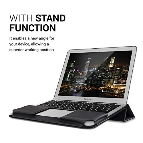 kwmobile Smart Cover Case für Apple MacBook Air 13″ (Modelle ab Mitte 2011) aus Kunstleder mit Aufstellfunktion in Schwarz - 6