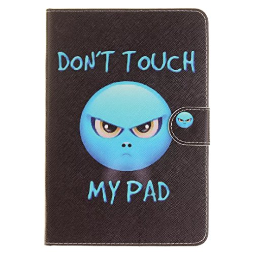 iPad Mini 1/2/3 Hülle, Vandot Ultra Thin Dünn Muster Pattern Case Cover für iPad Mini 1/2/3 7.9 Zoll Schutzhülle Tablet-PC PU Leder Flip Handyhülle Telefonkasten mit Standfunktion Kreditkarte Malerei Painting Kratzfeste Handy Schutz Schale Tasche Etui Abdeckung + Pom Pom Ball Plüsch-Kugel – Angry Don’t Touch My Pad - 3