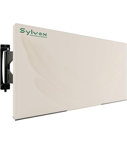 HOMEYA Copertura Antipioggia Per TV Esterno 30-32 Pollici, Tessuto Oxford 600D, Antivento, Con Patta Anteriore Trasparente E Tasche Per Telecomando