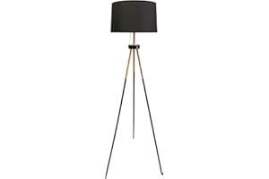 BEL AIR HOME - NAPOLI Lampadaire Trépied 3 Pieds, 1xE-27 (AMPOULE NON INCLUSE) Hauteur 160 CM, Design Elégant et Moderne, Parfait pour Salon, Chambre à coucher, Bureau (NOIR)