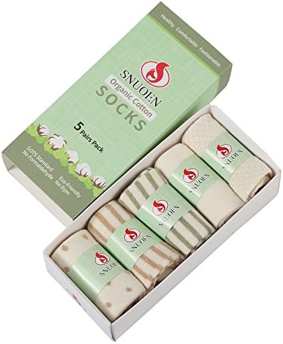 SNUOEN Kids Socks Toddler Boys Girls Organic Cotton Fashion Socks 5 Pairs Pack