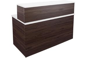 OFILIKE. Mostrador de Recepción Apolo. Mesa de Recepción para Oficina, Clínica, Peluquería (180cm Ancho, Nogal)