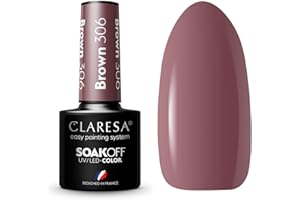 Claresa UV LED lakier do paznokci Collection Hybrid manicure Soak Off Nail Polish, kolor brązowy, nr 306, 5 ml