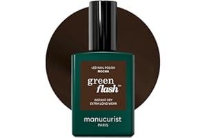 Manucurist Vernis Semi Permanent Marron Froid Green Flash Mocha - Vernis Gel Ongle UV Semi Permanent & LED - 12-Free, Bio Sourcé 84% - Manucure Professionnelle - 15 ml