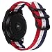 Produktbild NATO rot weiß 24mm Nylon Uhrenarmband-Bügel Ersatz für Sport Mens gewebt Leinwand Nylon-Uhrenarmband