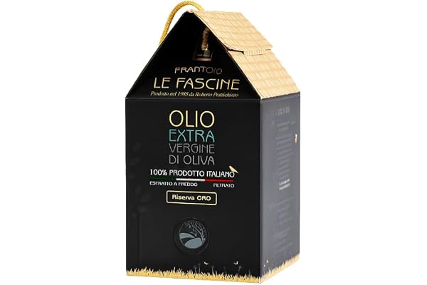 Le Fascine "Riserva ORO" - påse i låda med 3 liter 100% italiensk extra virgin olivolja framställd av provensalska kvalitetsoliver