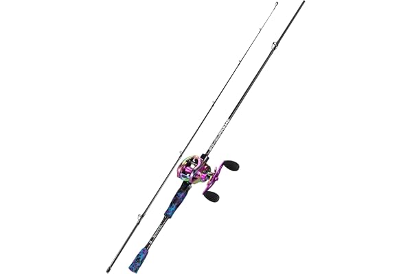 Sougayilang MX-2 Combo canne à pêche à lancer et moulinet à lancer d'appâts, 1,8 m/2,1 m, pour brochet, perche, sandre