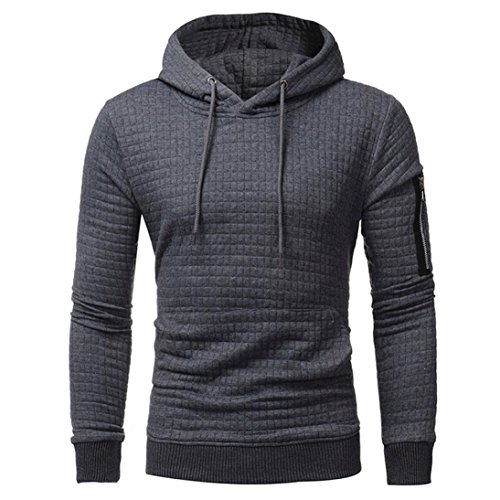 Preisvergleich Produktbild Herren Kapuzenpullover VENMO Hoody Sweatshirt Kapuzenpullover Hoodie mit Herren Kapuzenpullover Strickpullover Hoodie Plaid Kapuzenjacke mit Kapuze Sweatshirt Tops Mantel Outwear (M, Dark Gray)
