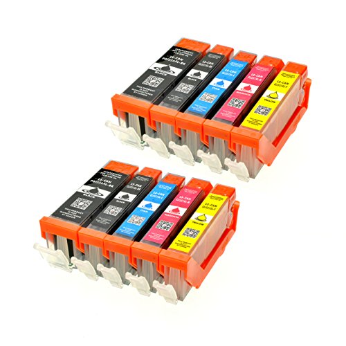 10 Logic-Seek® LS-PGI550XL LS-CLI551XL Druckerpatronen MIT CHIP und Füllstandanzeige für Canon Pixma iP7250, MG5450, MG6350, MX725, MX925, kompatibel zu PGI550BK , CLI551C , CLI551M, CLI551Y und CLI551BK