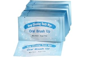 FOMIYES Lot de 50 lingettes de nettoyage jetables avec dentifrice, brosse à dents pour doigts, lingettes pour dents