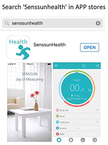 EXZACT Smart – Intelligente Körperanalysewaage/ Elektronische Personenwaage/ Digitale Personenwaagen/ Badezimmerwaage – Bluetooth 4.0 für Smart Phone (iPhone iOS) – Körperfett/ Wasser / Muskeln/ Knochen – 180 kg/ 400 lb (Schwarz) - 5