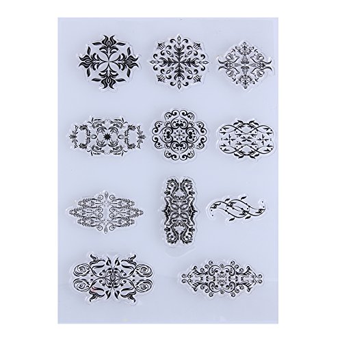 Demiawaking Transparente klare Briefmarke DIY Stempel Clear transparent Schneiden Schablonen für DIY Scrapbooking Album, Schneiden Schablonen Papier Karten Sammelalbum Dekor (1)