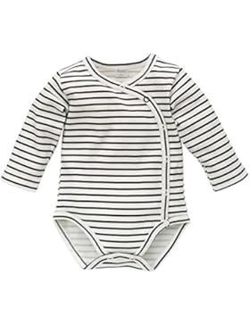 Pinokio - Happy Day- Baby Wickelbody 100% Baumwolle, Schwarz Weiß gestreift - Body - Langarmbody mit Druckknöpfen...