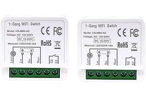 MHCOZY Module d'interrupteur Wi-Fi sans fil DIY Smart Home pour appareils électroménagers avec télécommande Tuya Smart Life compatible avec Alexa Google Home, 1/2 voie 16 A (WiFi, 2 pièces)