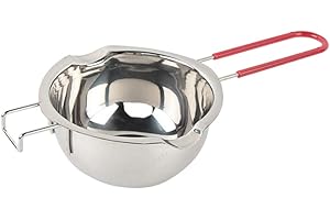 ESOES GFEU Double chaudière en acier inoxydable 304, kit de fabrication de bougies universel 400 ml, pot pour faire fondre la cire, le chocolat, les bonbons, le beurre, le fromage, le caramel (Style A)