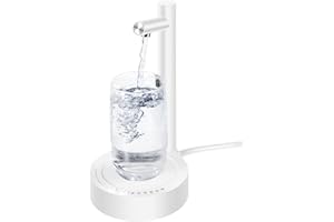 South Area - Distributeur d'eau USB Rechargeable 20L | Pompe Silencieuse sans BPA | Portable pour Bureau et Chambre | Facile à Installer, Blanc, 22 cm