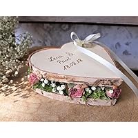 Hochzeit Ringkissen Ringhalter Herz Mille Fleurs gestapelt groß mit Namen