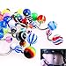 Sinbury® 50pcs in Pack Fashion Jewelry MIX Assorted Ball Belly Navel Barbell Bars Rings Body Piercing (Random Colors)