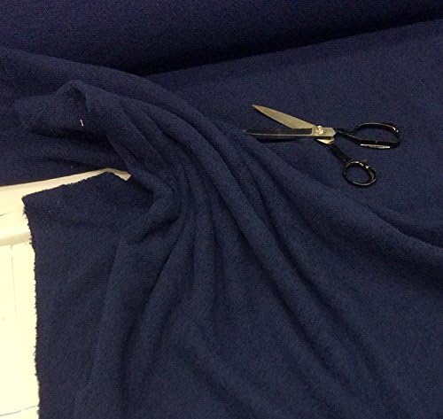 Pre cut 1m piece of NAVY BLUE Coloured Cotton Towelling Fabric -Thick and Heavy