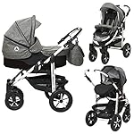 Poussette Combinée Trio 3 en 1 B&W 2017 - Landau, poussette promenade, siège auto Groupe 0/0+ - Livrée avec ses accessoires.