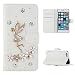 Produktbild Samsung Galaxy S8 Plus Folio Wallet Case Glitzer Schale Tasche Moonmini® Crystal Cover Schutzhülle mit Card Slot Funktion Standfunktion 3D Bling Kristall Diamant Flip Case Cover für Samsung Galaxy S8 Plus 2017 (Engel Blume)