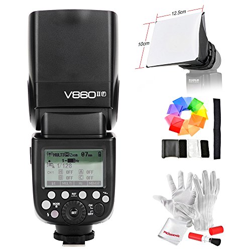 Godox V860II-F Blitzgerät HSS 1/8000S GN60 TTL Kamerablitz Flash 2000mAh Wiederaufladbare Batterie Speedlite for Fujifilm Kamera mit Pergear Reinigung Set Godox V860II-F Blitzgerät HSS 1/8000S GN60 TTL Kamerablitz Flash 2000mAh Wiederaufladbare Batterie Speedlite for Fujifilm Kamera mit Pergear Reinigung Set Bilder