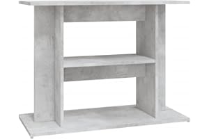 vidaXL Engineered Wood Aquarium Stand - Concrete Grey, 3-Tier Display Stand for Fish Tank, Modish Home Decor with Storage Space