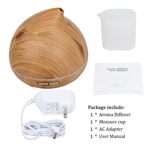 Dricar 300ML Ultraschall Aroma Diffuser Befeuchter Tragbare LED Luftbefeuchter Holzmaserung - 2