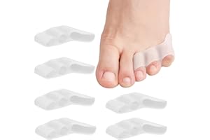 Xzeemo 6 sztuk separatorów palców, separatorów małych palców, silikonowych podkładek na palce, ochrona przed zachodzącymi na siebie palcami, separator z trzema otworami na małe stopy, łagodzący nacisk
