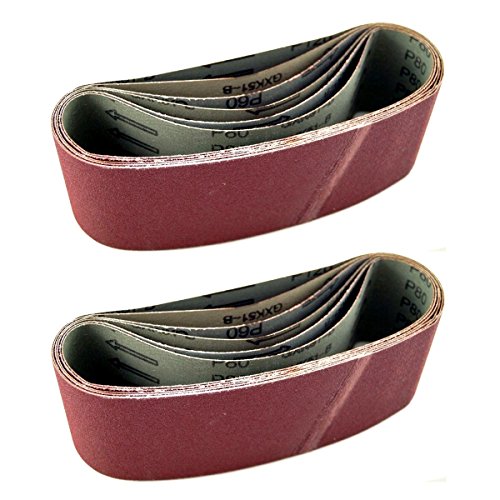 12 x Bandschleifpapier 75 x 533 mm Bandschleifer Schleifband Schleifpapier Körnung 40/60/80