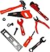 Produktbild alles-meine.de GmbH 12 TLG. Set -  Werkzeug - aus Kunststoff / Plastik  - für Kinder - Kinderwerkzeug - Rohrzange - Holzstück - Hammer Zange Säge - Schraube & Mutter - Maulschl..