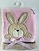 Cute crinkle ear bunny/bear fleece blanket by Soft Touch Neutral (Pink) Bunny