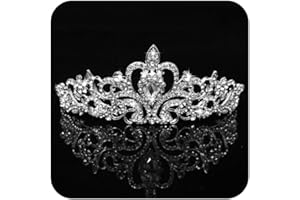 NOKWOCY Couronne princesse, Diademe femme, Couronne anniversaire, Couronnes reines, Couronnes princesse adultes,Convient pour les anniversaires, les mariages,bal de fin d'année (Silver A)