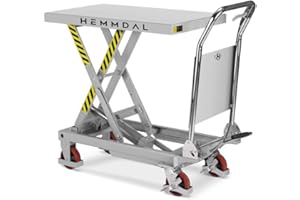 ‎HEMMDAL Hemmdal PRO Scherenhubtischwagen, klappbar – 80 x 50 cm
