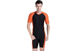 YEESAM Rash Guard Men Surfing Suit Lycra Skin Short Sleeve Rashguard UV Sun Protection UPF 50+ - Sunscreen One Piece Snorkeling Swimsuit Swimming Costume