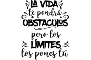 CrisPhy® Frase Vinilo "La vida te pondra obstaculos" Vinilos decorativos, Pegatina frases motivadoras para pared. Pegatinas para decorar habitaciones.Vinilos frases (Alto 40cm por 30cm)