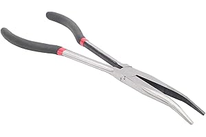 HILILAND Szczypce Długie, 11-calowe 280 Mm, Szczypce Łokciowe 25 Stopni, Połączenie Tokarki i Narzędzia Tokarskiego